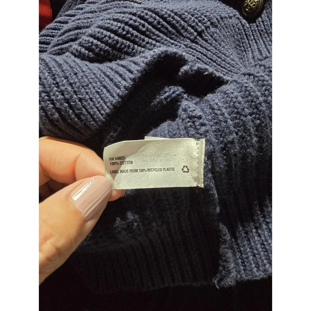 GAP Kids Double Breasted Sweater Jacket XL 12 Anchor Brass Buttons Preppy Navy